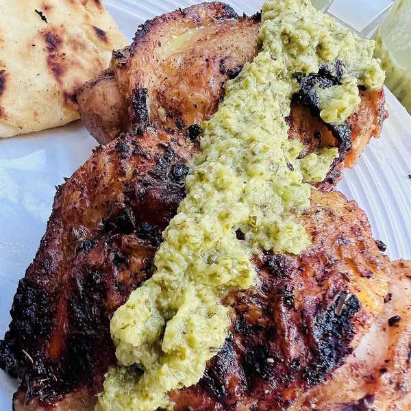 Grilled Bone-In Chicken Breast with Chimichurri