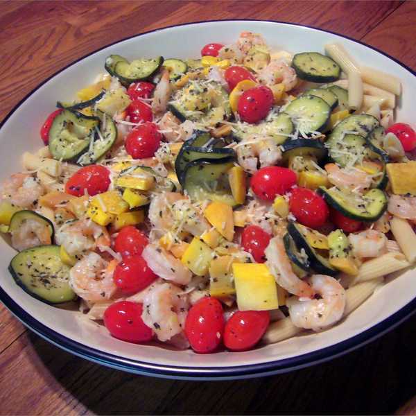 Shrimp with Penne and Squash