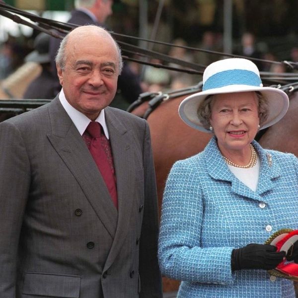 Mohamed Al-Fayed meeting Queen Elizabeth